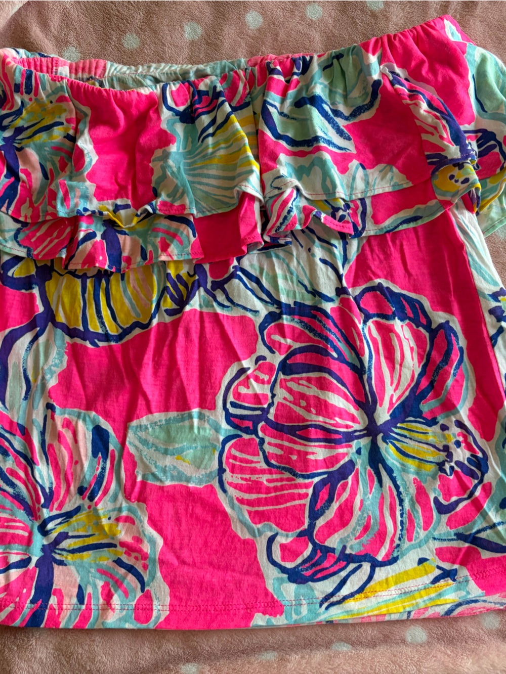 Lilly Pulitzer Yellow, Blue & Aqua Abstract Floral Top - Picture 2 of 3